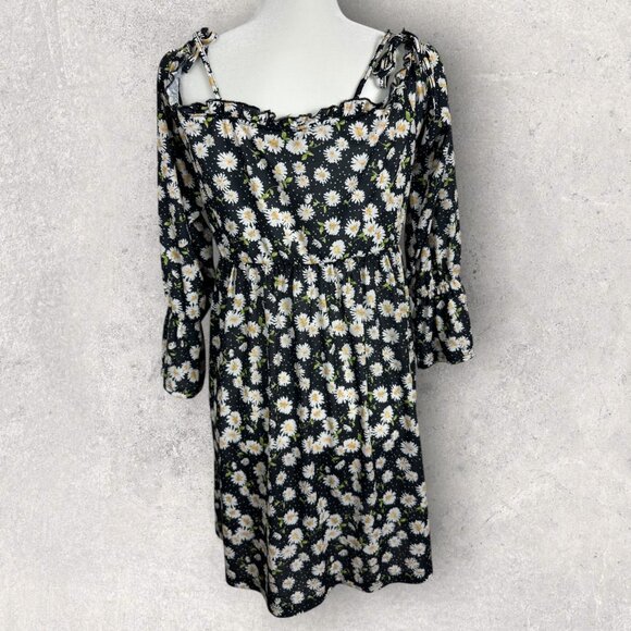 NWT ASOS Daisy Floral Dress Womens Size 10 Sweetheart Neck Tie Shoulder Boho NEW - Picture 3 of 16